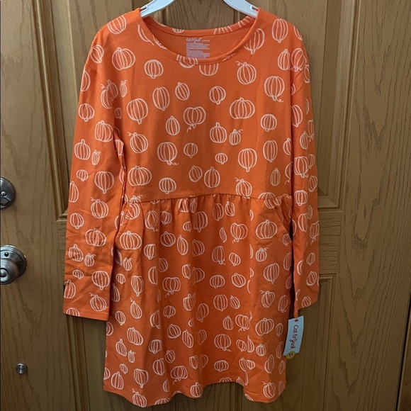 Cat & Jack Other - Cat & Jack Orange Pumpkin Pattern Dress Large 10/12
